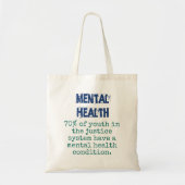 Tote Bag 70 % Des Jeunes Dans Le Système De Justice - Menta (Devant)