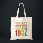 Tote Bag 70 Years Old Gifts Vintage August 1952 -70th B-Day<br><div class="desc">Perfect Gift Idea for Women and Men – Vintage August 1952 Birthday Outfit. Greatest Holliday Present for Parents Turning 70 Mother, Mom, Uncle, Grandmother, Best Friend, Father, Grandfather, Aunt, Husband, Dad On 70 Yr Old Birthday Party Celebrate Your Husband, Wife, Mom, Dad 70th Birthday Party with This Funny 70 Yr...</div>