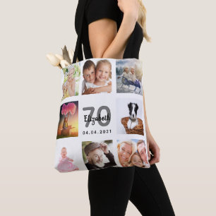Tote Bag 70e anniversaire photo collage blanc