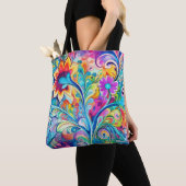 Tote Bag 70s 60s Psychedelic Hippy Retro Hip (De près)