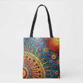 Tote Bag 70s 60s Psychedelic Hippy Retro Hip (Devant)