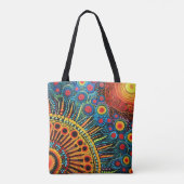 Tote Bag 70s 60s Psychedelic Hippy Retro Hip (Dos)