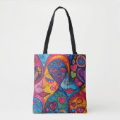 Tote Bag 70s 60s Psychedelic Hippy Retro Hip (Devant)