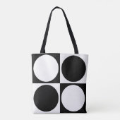 Tote Bag 70s Checks and Circles Black and White (Dos)
