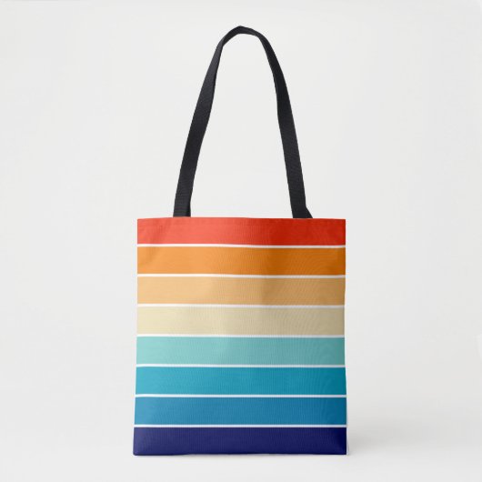 Tote Bag 70s Rainbow Stripes (Devant)