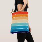 Tote Bag 70s Rainbow Stripes (De près)