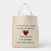 Tote Bag 7 Mots Pour Un Mariage Long Et Heureux (Dos)