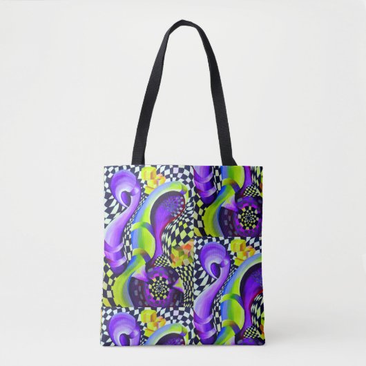 Tote Bag 80 s Art Deco Geometric Pattern (Devant)