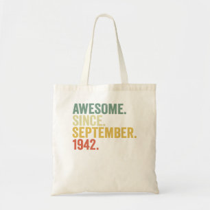 Tote Bag 80e anniversaire Awesome depuis septembre 1942 80 