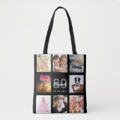 Tote Bag 80e anniversaire sur mesure photo collage femme no (Devant)