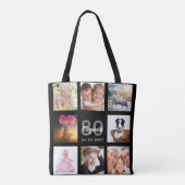 Tote Bag 80e anniversaire sur mesure photo collage femme no (Dos)