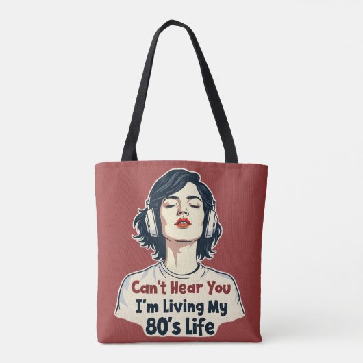 Tote Bag 80s Rétro Nostalgic Music Lover Throwback Design (Dos)