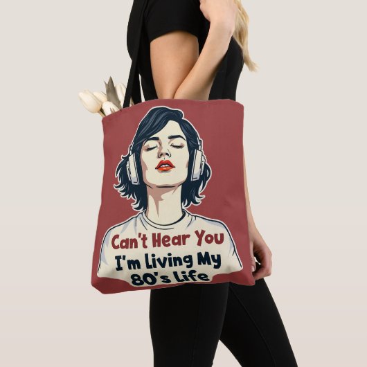 Tote Bag 80s Rétro Nostalgic Music Lover Throwback Design (De près)