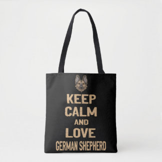 Tote Bag 8 Gardez Calme Et Amour Berger Allemand
