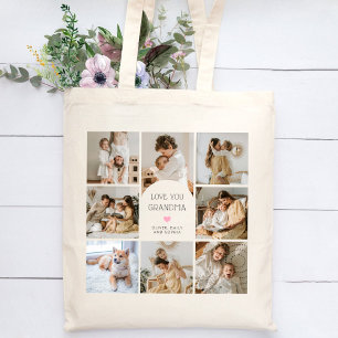 Tote Bag 8 Photo Collage Arch We Love You Grandma Nana