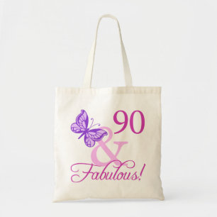 Tote Bag 90 Et Cadeaux Fabuleux Anniversaires (Plum)