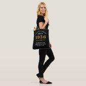 Tote Bag 90th Birthday 1936 Black Gold For Her Personalized (Sur le modèle)