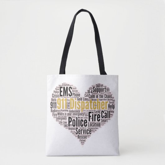 Tote Bag 911 Dispatcher Word Cloud (Devant)