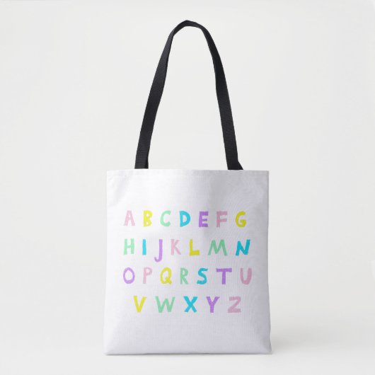 Tote Bag A-B-C pastel (Devant)
