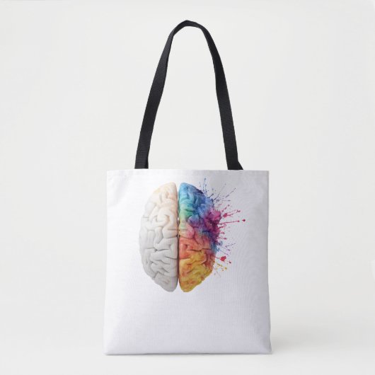 Tote Bag A brain divided between logical and creative sides (Devant)
