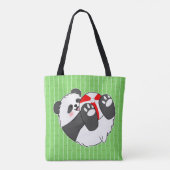 Tote Bag A Cute Baby Panda Playing with a Ball (Dos)