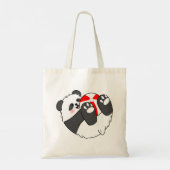 Tote Bag A Cute Baby Panda Playing with a Ball (Dos)
