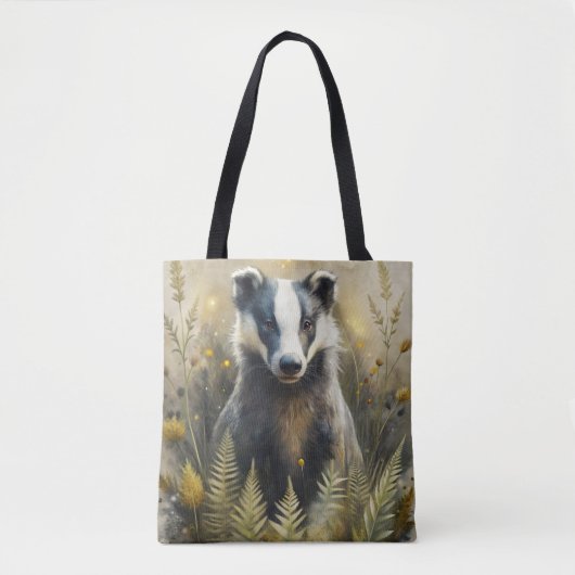 Tote Bag A Cute Forest Badger (Devant)