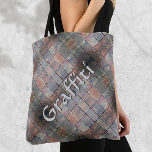 Tote Bag à damiers brique Grunge Urbain Personnalisé