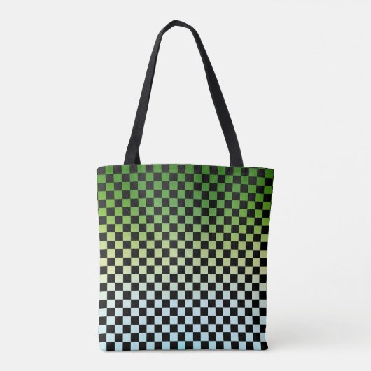 Tote Bag à damiers Green Fade Fourre-tout (Dos)