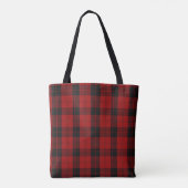 Tote Bag à damiers Noël Rouge Buffalo Plaid (Dos)