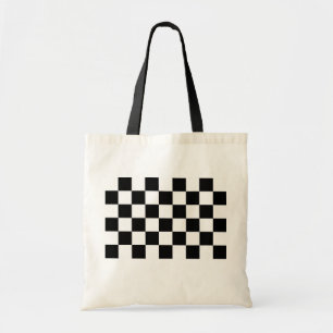 Tote Bag à damiers noir et blanc