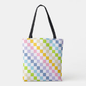 Tote Bag à damiers Pastel Rainbow (Dos)