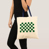 Tote Bag à damiers vert et blanc (Devant (produit))