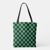 Tote Bag à damiers vert et noir (Dos)