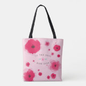 Tote Bag À la meilleure maman jamais rose Fête des mères fl (Dos)