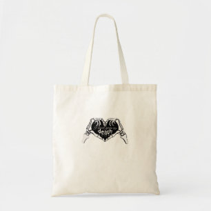 Tote Bag À la mort - Squelette Coeur main