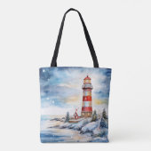 Tote Bag A Lighthouse in Winter (Dos)