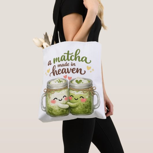 Tote Bag A Matcha Made in Heaven Cute Funny Pun (De près)