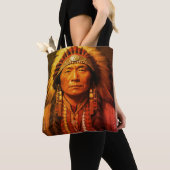 Tote Bag A Native American Indian Chief on a Shoulder (De près)