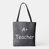 Tote Bag A plus Teacher Chalkboard Design Venin Idea (Dos)