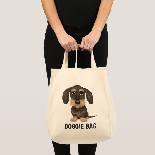 Tote Bag À poils durs Dachshund | Teckel de chien de carica (Devant (produit))