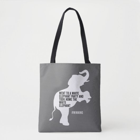 Tote Bag A pris la maison Eléphant blanc drôle (Devant)
