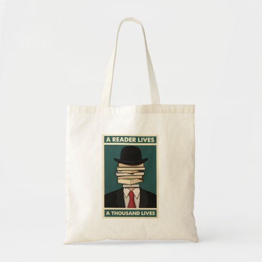 Tote Bag A Reader Lives a Thousand Lives Bibliophile Wisdom (Devant)