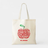 Tote Bag A Truly Amazing Teacher Apple Typography (Dos)
