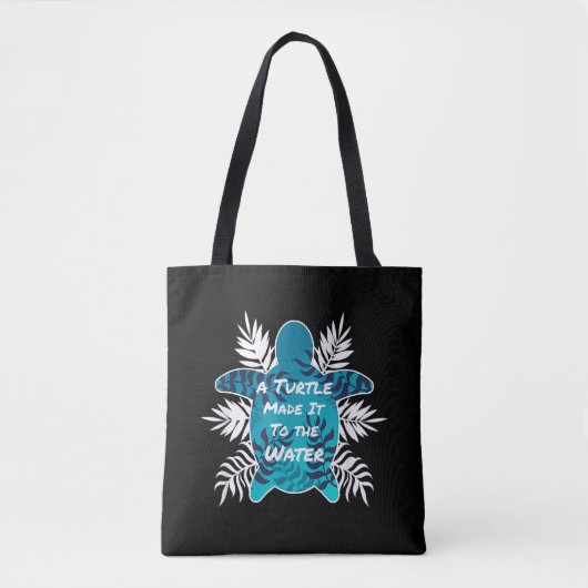 Tote Bag A Turtle Made It to Water Tropical Wow (Devant)