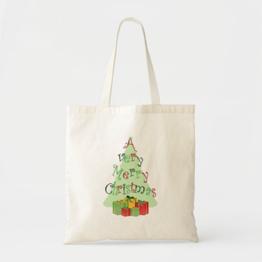 Tote Bag A Very Merry Christmas Tree and Gifts (Devant)