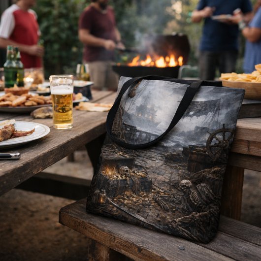 Tote Bag Abandoned Port — Pirate Harbor Scene Poster