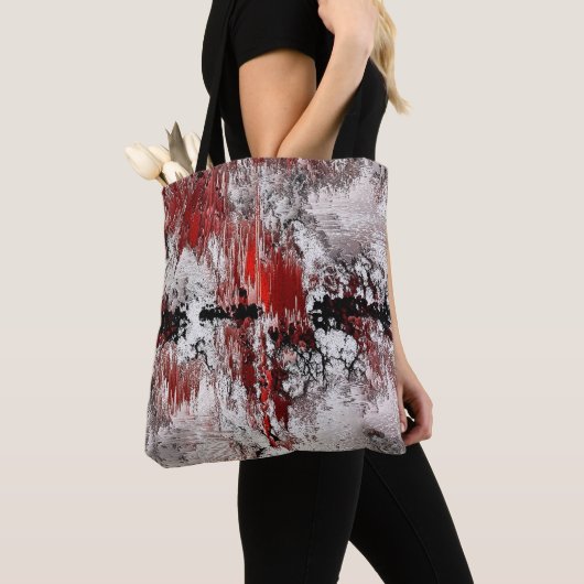 Tote Bag Abattage noir rouge blanc (De près)