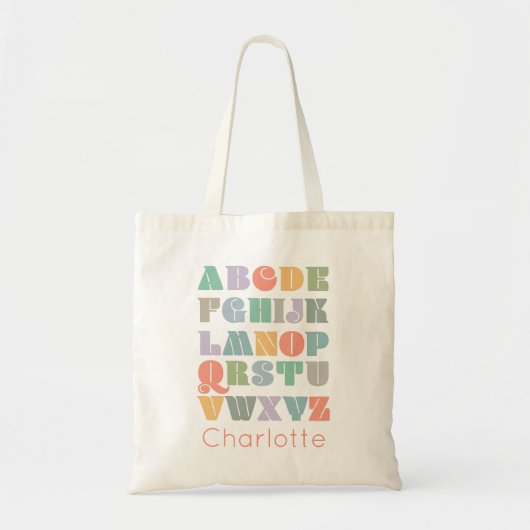 Tote Bag ABC Alphabet Nom personnalisé (Devant)