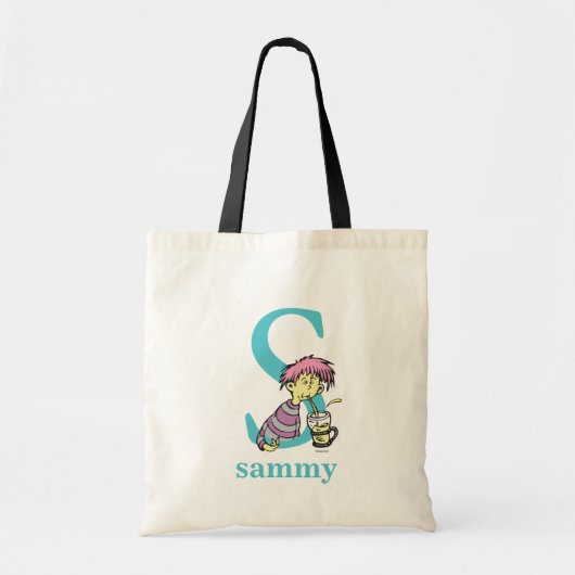 Tote Bag ABC du Dr Seuss : Lettre S - Bleu | Ajouter Votre (Devant)